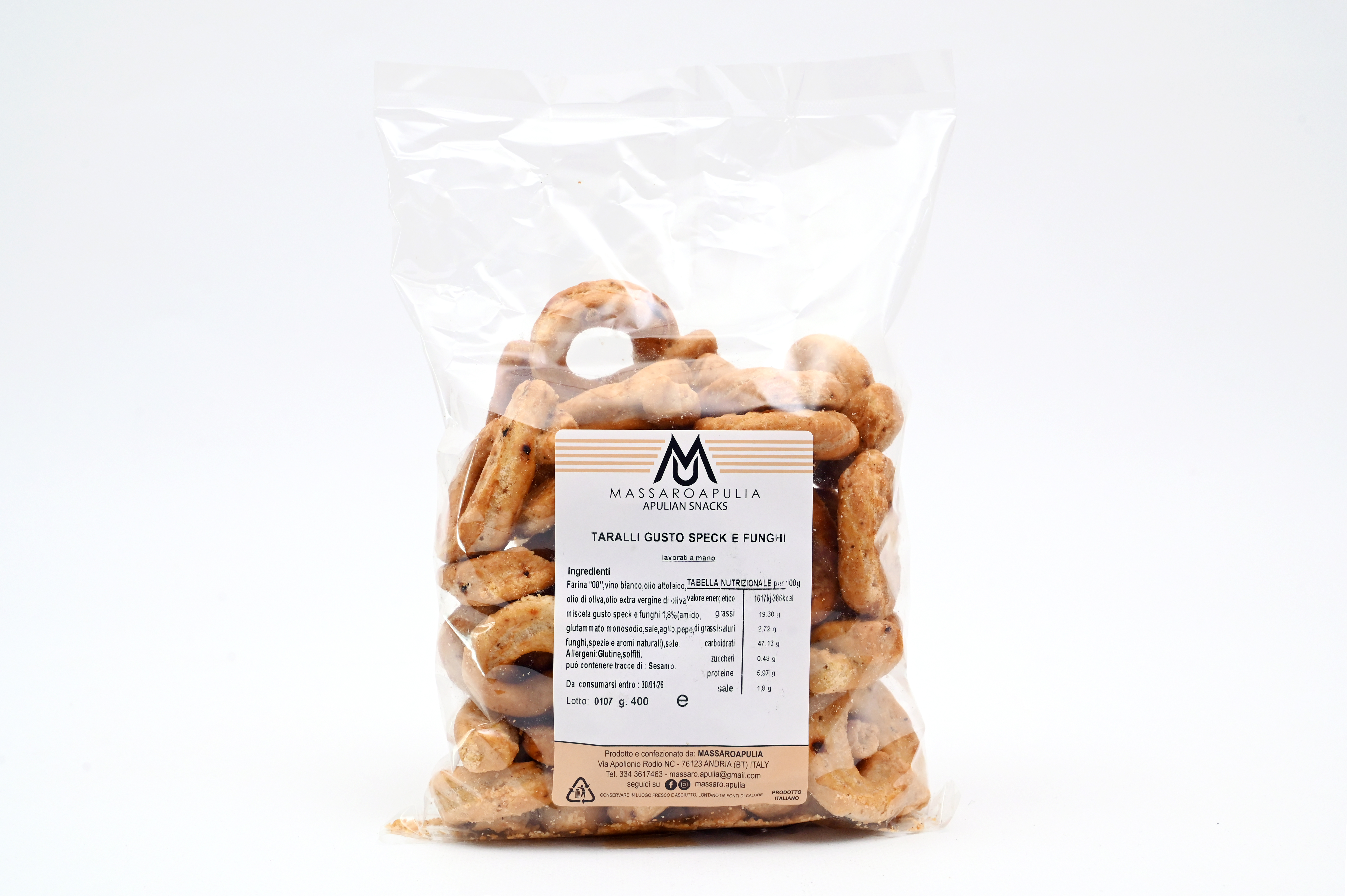 Taralli speck e funghi
